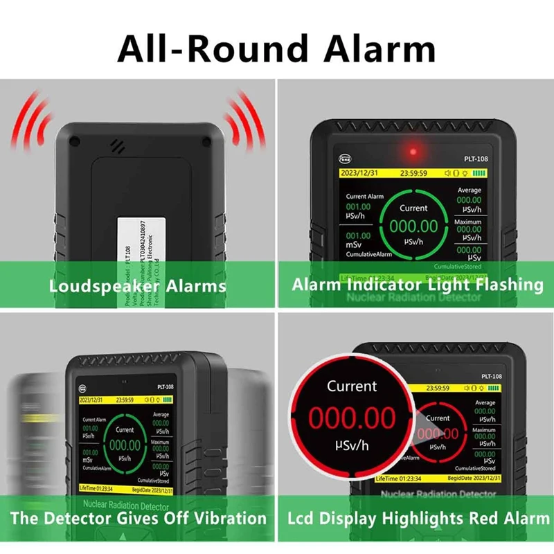 Geiger Counter Nuclear Radiation Detector - Portable Handheld Beta Gamma X-Ray Radiation Monitor Meter With LCD Display