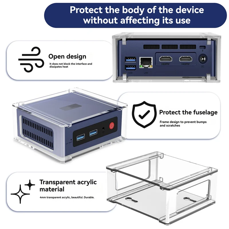 B64C لـ Beelink S12 Pro Mini PC جدار جبل وحامل حامل المضيف تحت المكتب مع مسامير حامل جبل الكمبيوتر