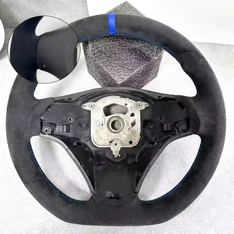Suitable for BMW E90 E91 E92 E93 E87 E8X E82 steering wheel, all plush flat bottomed steering wheel image 3