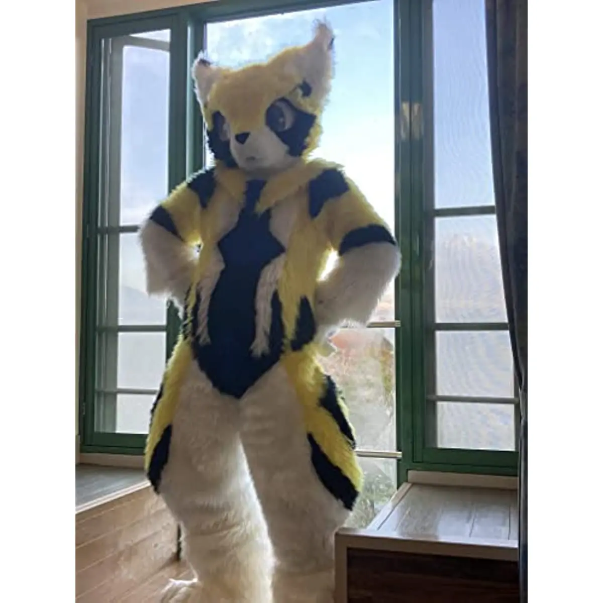 Yellow and White Cute Husky Cat Furuit Full Set Costume Full Set Large Event Performance Costume