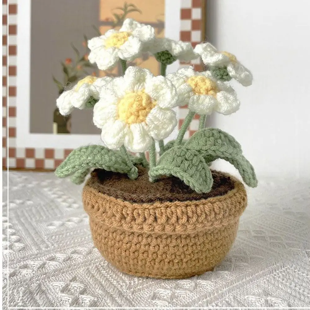 DIY Tulip Flowers Plant Potted Crochet Knitting Kit for Adults and Kids Crochet Starter Knitting Kit Handmade Crafts Lovers Sew