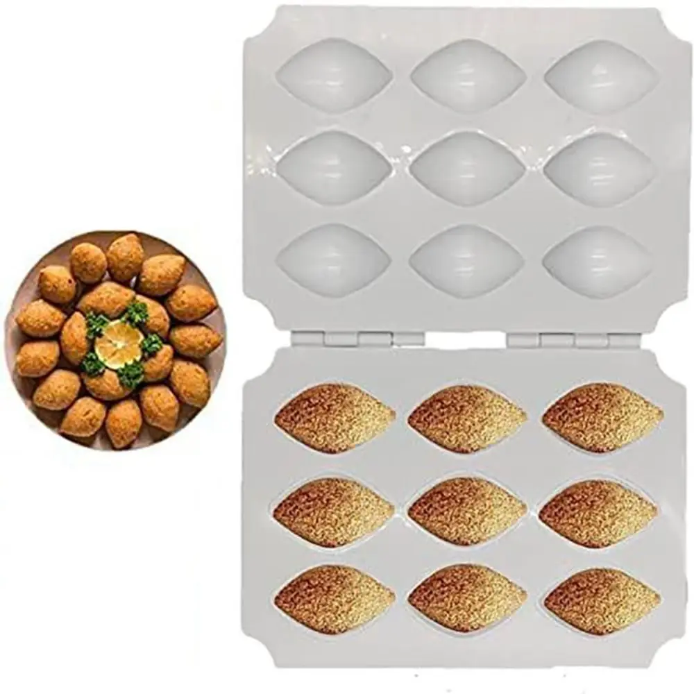 Kitchen Gadget 4/9 Holes Meatball Maker DIY Efficient Kibbeh Roll Moulds Manual Plastic Meatloaf Mold International Students