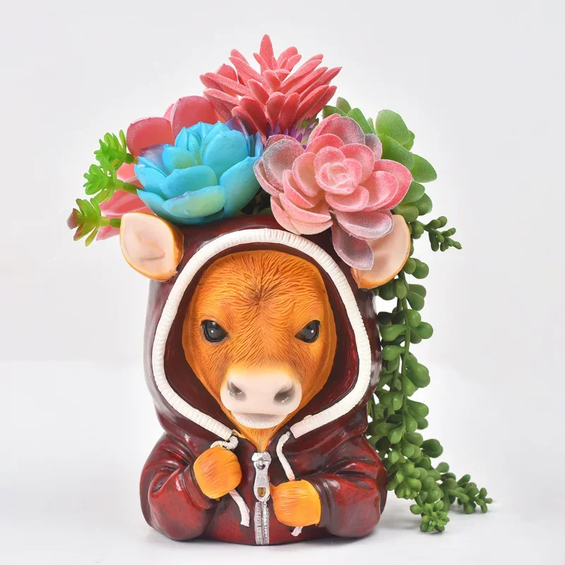 Creative Home Garden Decoration, Balcony Flower Jar, Resin Crafts Sculpture, 13cm, Outdoor