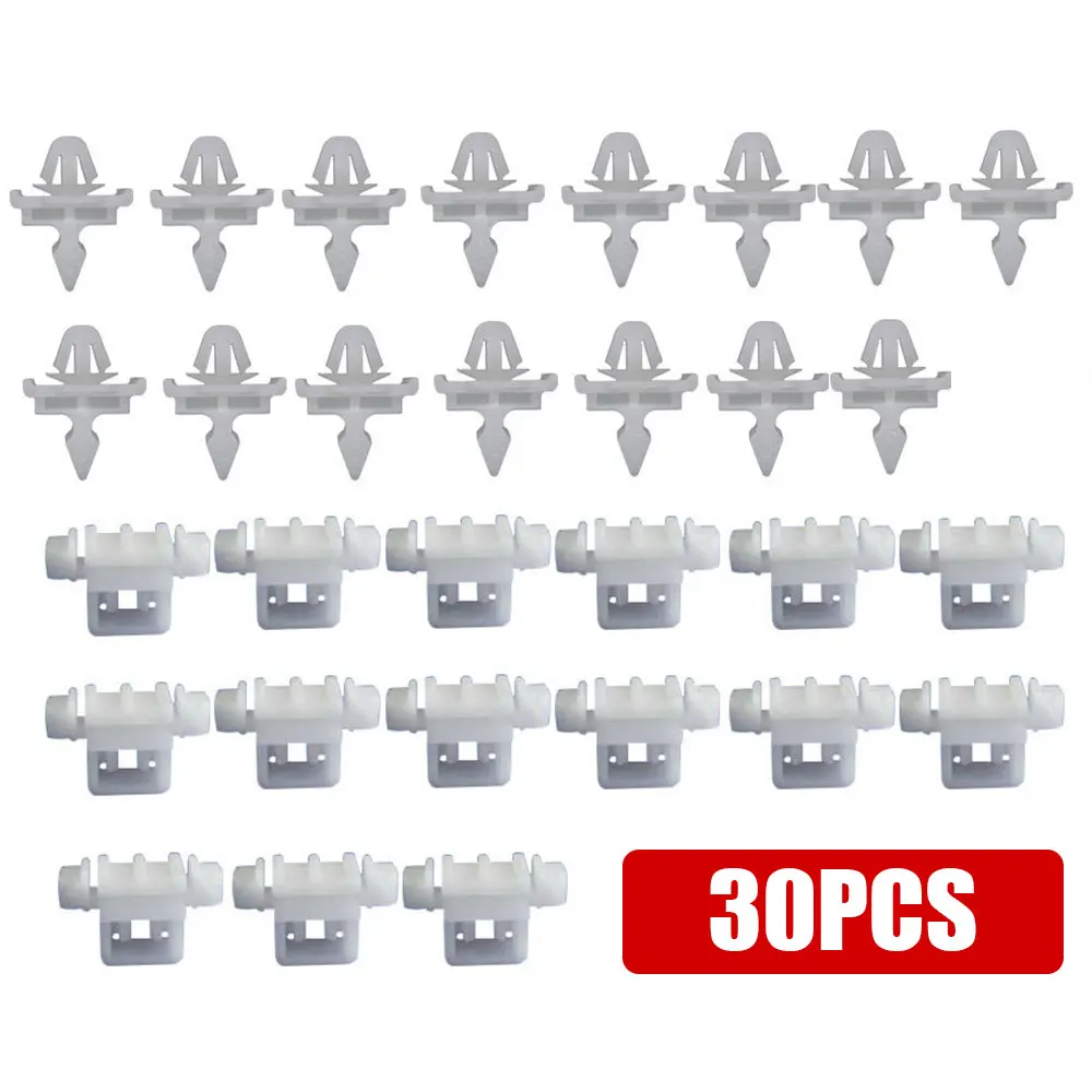 

30x White Large Side Surround Plastics Skirt Buckle Car Side Door Moulding Trim Clips for Sacco 190 W201 W124 A124 S124