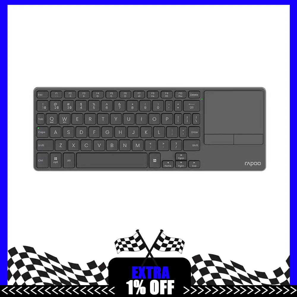 Rapoo E900T Keyboard Three Modes 218g Long Battery Life Low Delay Keyboards Touch Pad Left and Right Keys Pc Accessories Gifts