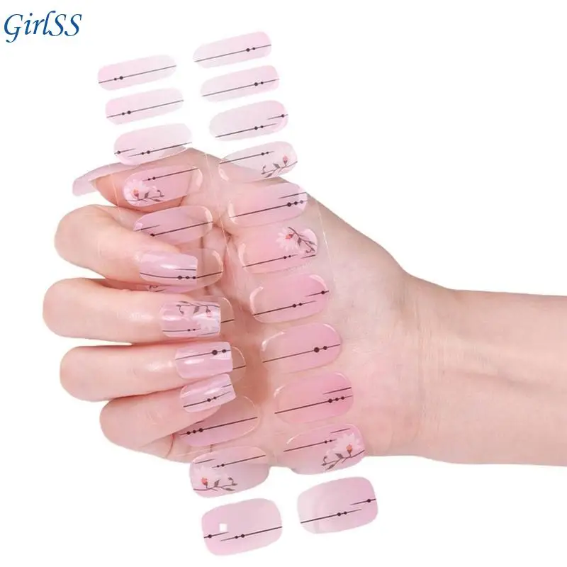 Wearable Gels Nails Wraps Cured Gels Nails Strips Gels Nails Stickers for Nails T4MB