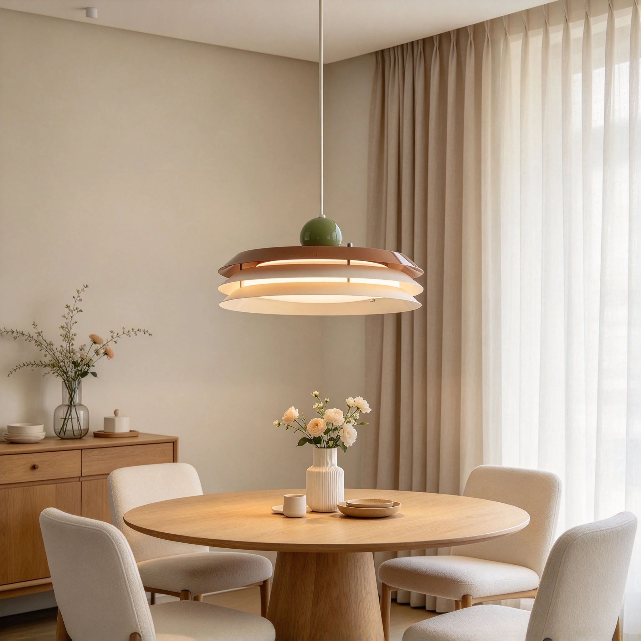 Acrylic Pendant Lamp Creative Cream Style LED Pendant Light Dimmable Hanging Lamp Bedroom Kitchen Island Interior Decoration