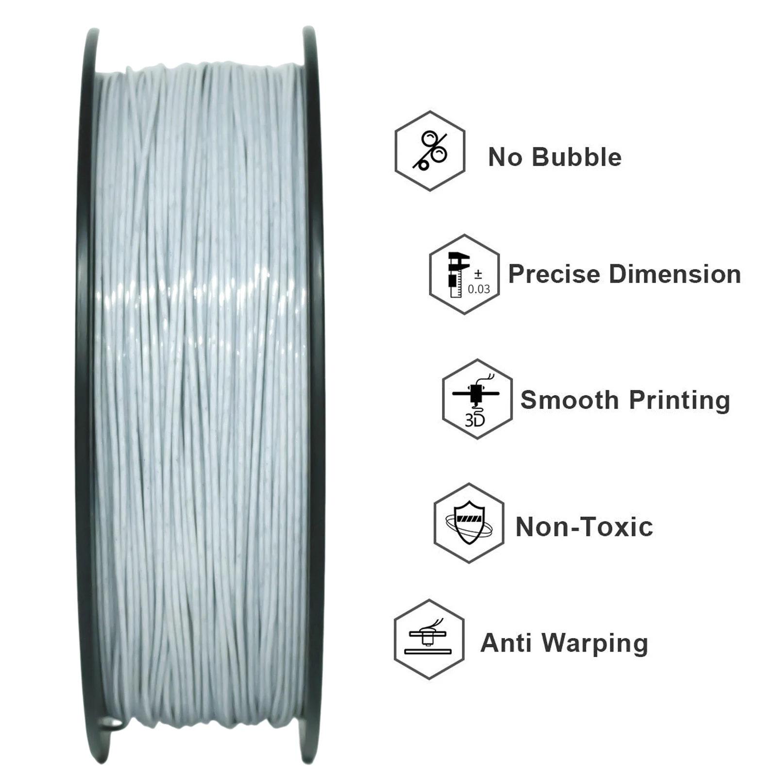 Geeetech Like Marble PLA-Filament plastique pour imprimante 3D, 1kg, 1.75mm, sans enchevêtrement, matériaux de fil d'impression 3D, emballage sous vide