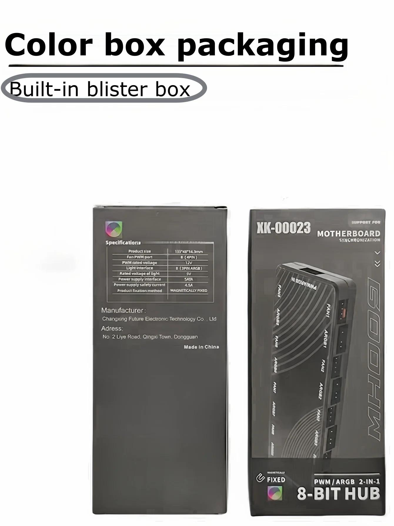 CX FUTURE Chassis Fan Hub, Dual 8 Ports. ARGB 3PIN+PWM 4PIN Ports. Equipped With Remote Control (Controlling Lighting)