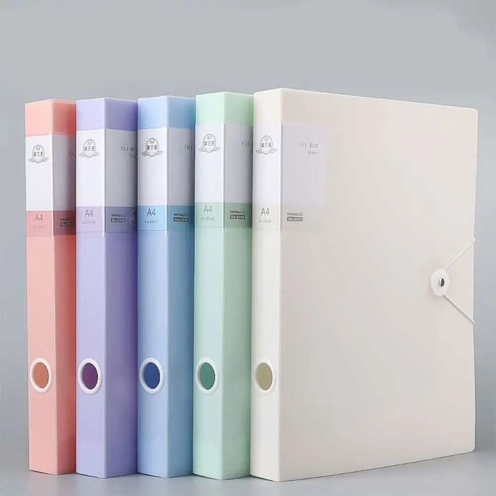 

Multifunctional A4 File Organizer Box Morandi Color Dustproof File Paper Organizer Thickened PP Plastic Document Case Test Paper