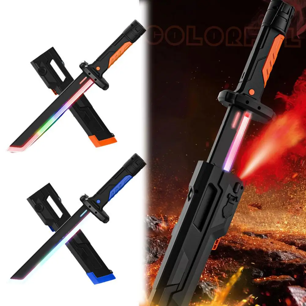 

Toy light-up sword with colorful lights cool spray lightsaber dual-sword combination laser sword cool gift
