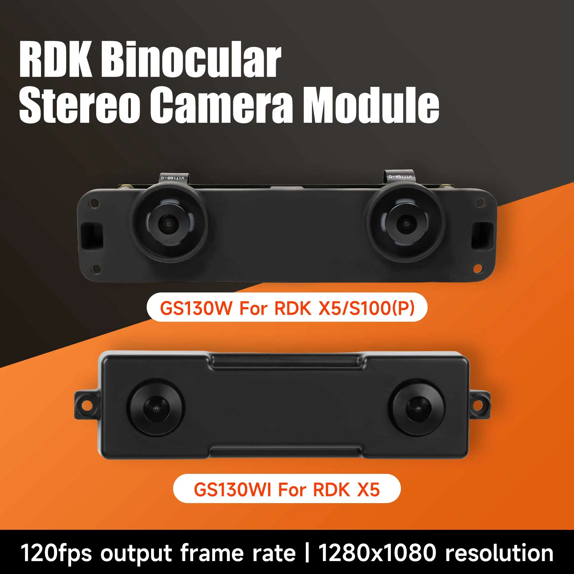 RDK GS130W/GS130WI Stereo Camera Module Binocular Global Shutter Camera 1.3MP Pixels For Robot Vision Inspection Applications