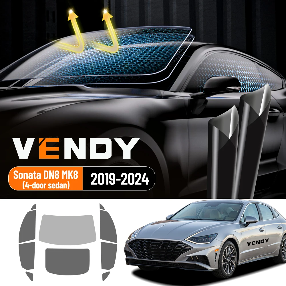 

For Hyundai Sonata DN8 MK8 2019-2024 2020 Pre-Cut Easy Install Car Window Tint Film Kit Solar Tinted Privacy,Heat &UV Protection