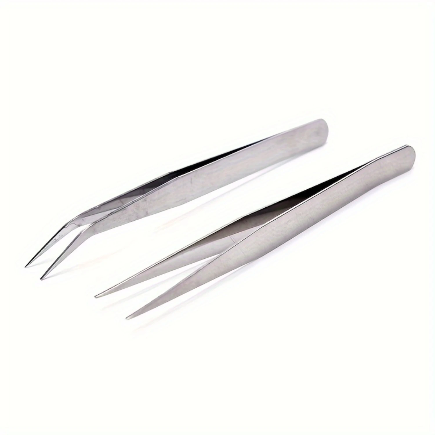 2 adet/takım Paslanmaz Çelik Düz ve Dirsek Cımbız, DIY Boncuklu Takı Aracı ve Daha Fazlası, Güzellik Makyaj Araçları