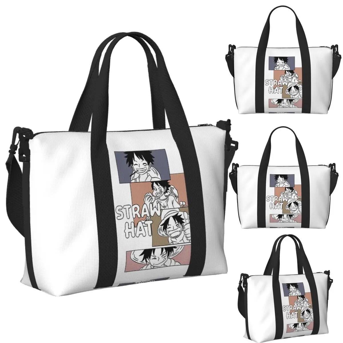 

Соломенная шляпа на заказ_Luffy D. Monkey_Anime_Manga_Pirate, пляжная дорожная сумка, сумки-тоут для тренажерного зала, йоги, женская дорожная сумка для покупок