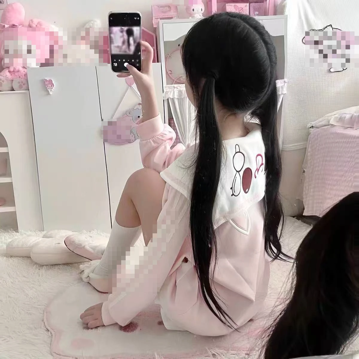 

Topenomi Japanese Sweet Cartoon Printed Patchwork Sweatshirt Women Preppy Style Loose Zipper Cardigan Coats Kawaii Y2k Hoodies