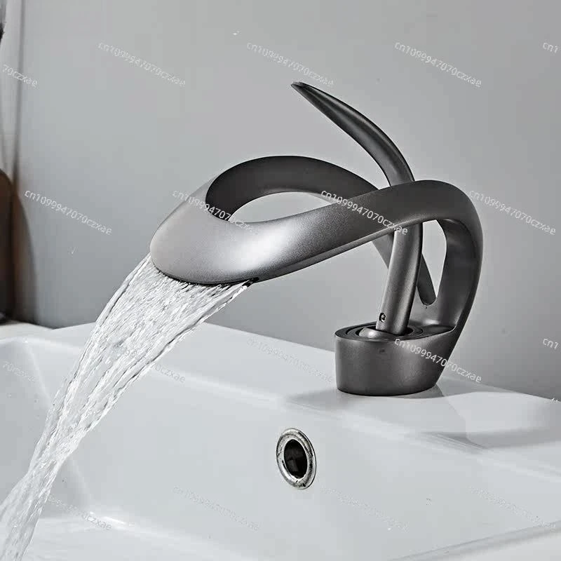 

Creative Waterfall Sink Faucet Full Copper