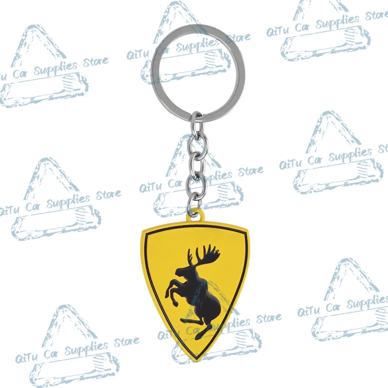 Auto Prancing Herten Logo Sleutelhanger Badge Sleutelhanger 3D Metalen Sleutelhanger Ring Houder Voor Volvo R Ontwerp V50 V60 XC40 XC60 EX30 EX90 EM90