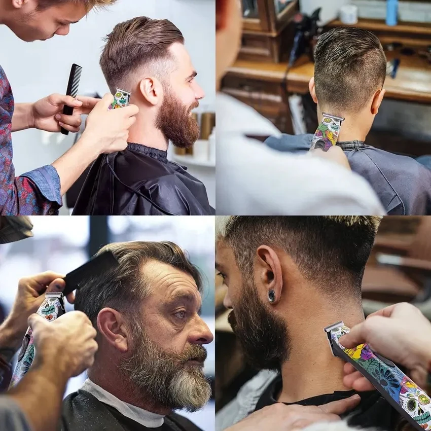 قابلة للشحن الكهربائية اللحية المتقلب للرجال ، المقص المهنية ، آلة قطع الشعر ، الحلاق ، اللاسلكي ، صفر شفرة