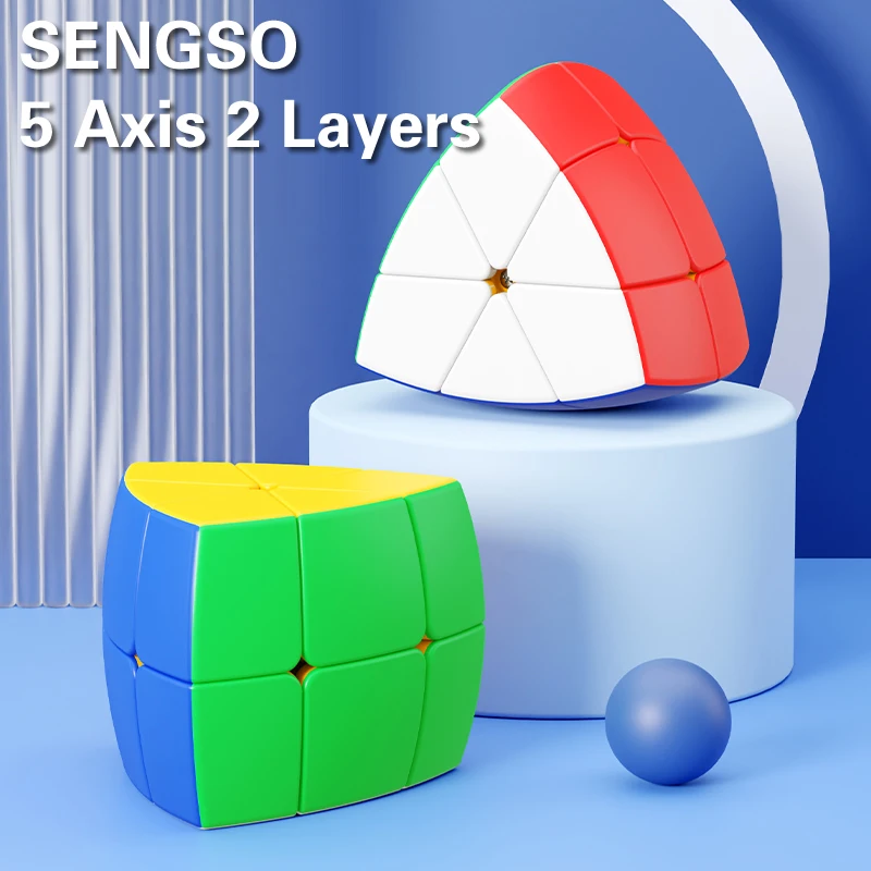 SengSo 5 Axis 2 Layers Magic Cube Professional NEO Speed Twisty Puzzle Brain Teasers Educational Toy For Children