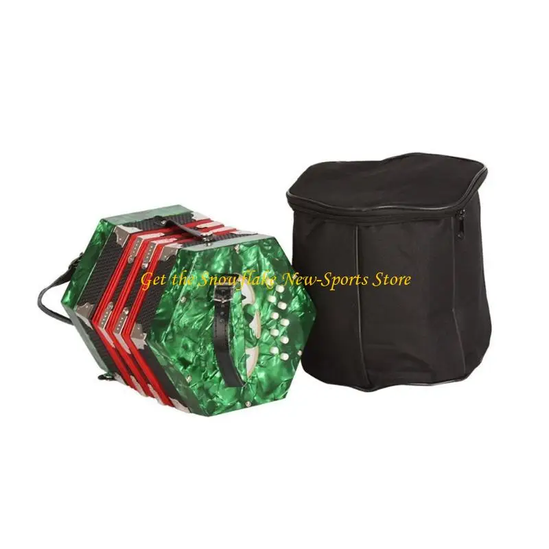 E56D Concertina Accordion 20 Button Hexagon Accordion for Music Schools, Performances