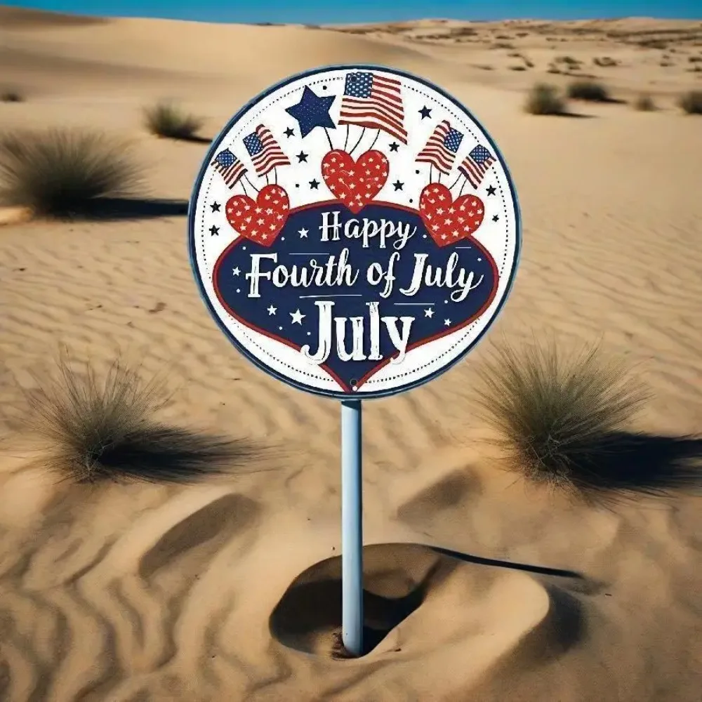 

"Artisanal Cold-Forged Aluminum Sign | 4th of July Mandala with Eagle & Firework Motifs | Patriotic-Themed Wall Art for Home "