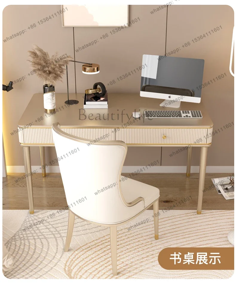 jj4 light luxury solid wood desk combination modern simple French writing desk