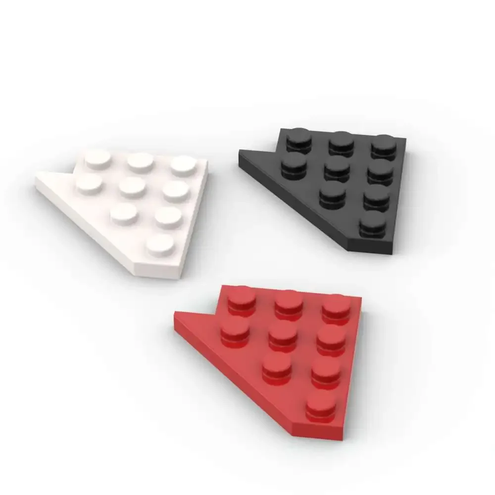 MOC 10PCS 3935 Stitching Plate 4x4 Wedge Wing Plate Building Blocks Kit Right Board Particle Bricks Idea Toys For Adult Gift