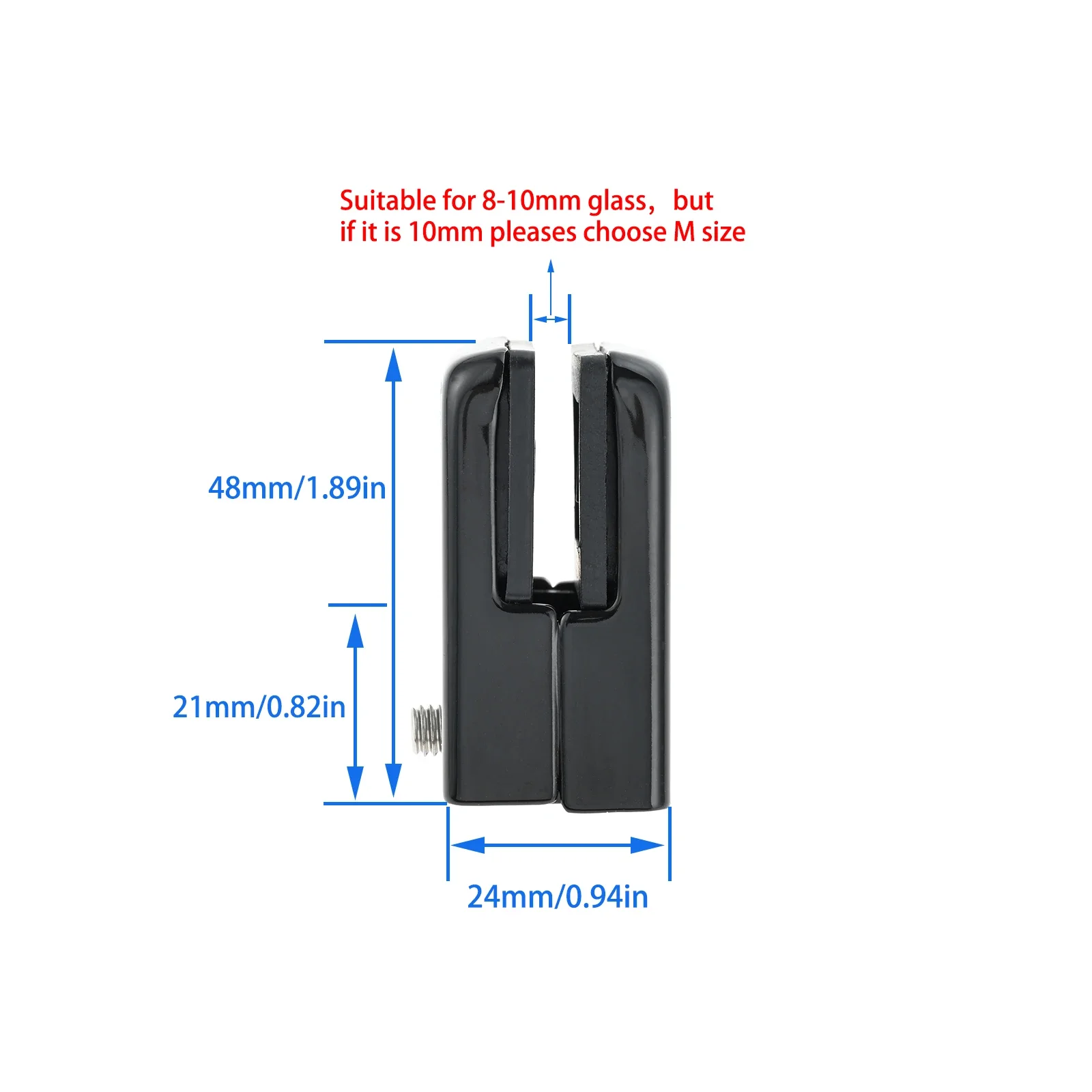 8Pcs Glass Clamps Stainless Steel 304 Glass Clip Bracket for Parapet Stairs Handrail Fit 8-10mm Thickness Glass Black