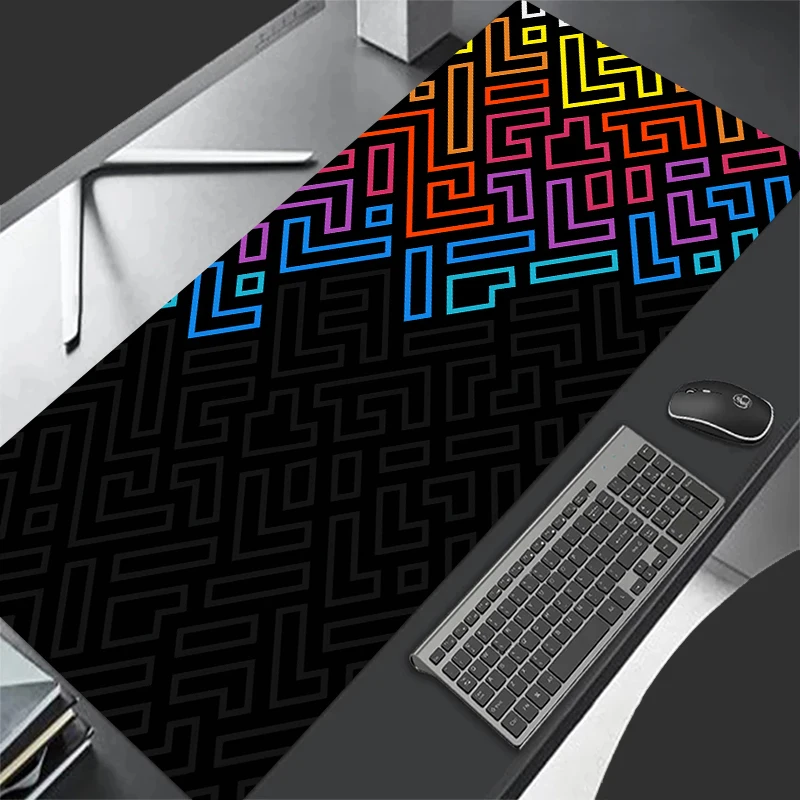 3.Black and white mouse pad simple art multi-model computer accessories Mechanical keyboard plus long table mat rubber non-slip