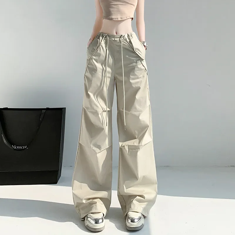 الربيع الصيف المرأة Sweatpants الكورية أزياء خمر المتناثرة نمط عارضة الصلبة فضفاض البضائع السراويل الشارع الشهير النساء ركض