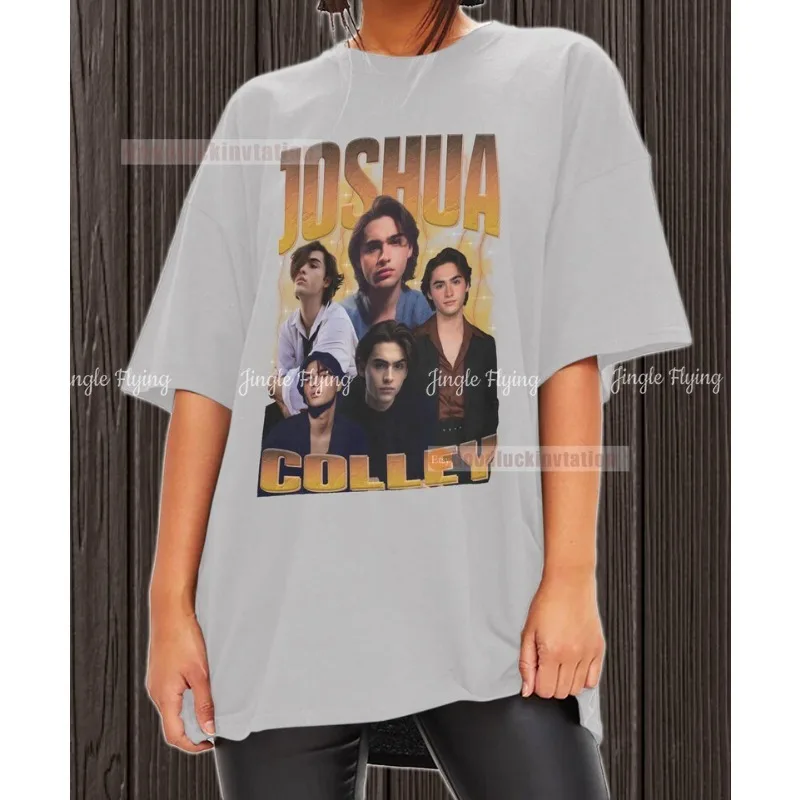 تي شيرت جوشوا كولي تي شيرت قطني عتيق برسومات التسعينيات للجنسين برقبة دائرية #2