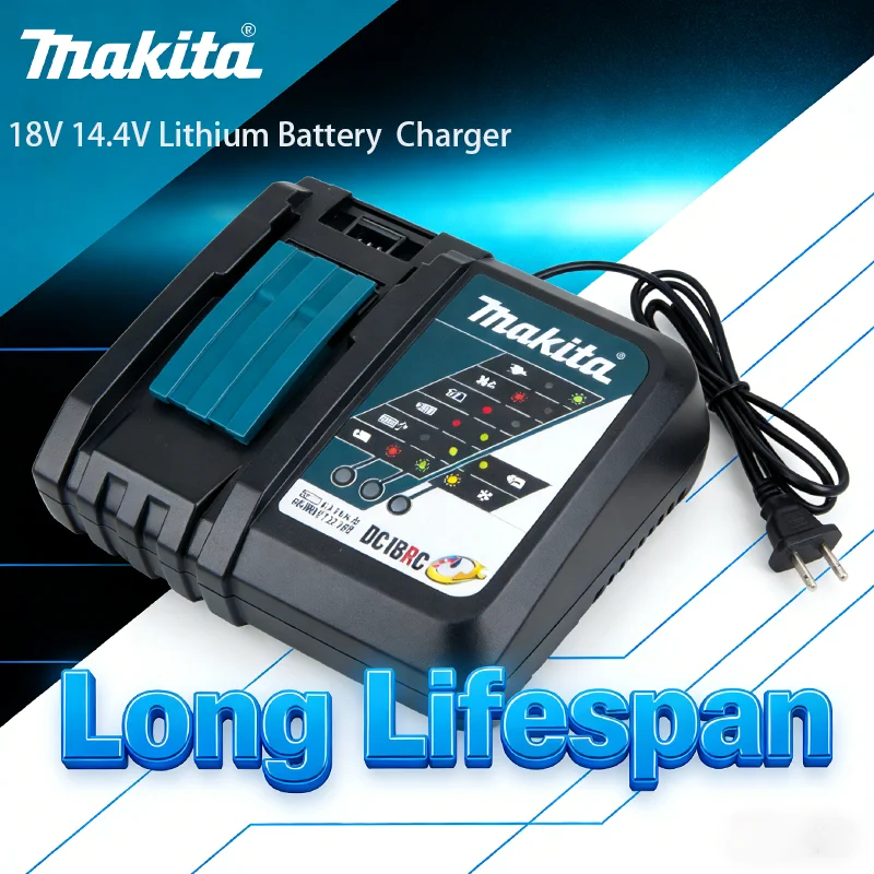Makita DC18RC Rapid Charger Compatible with 14.4V-18V Li-ion Battery BL1415 BL1430 BL1815 BL1830B BL1850B BL1860B Fast Charger