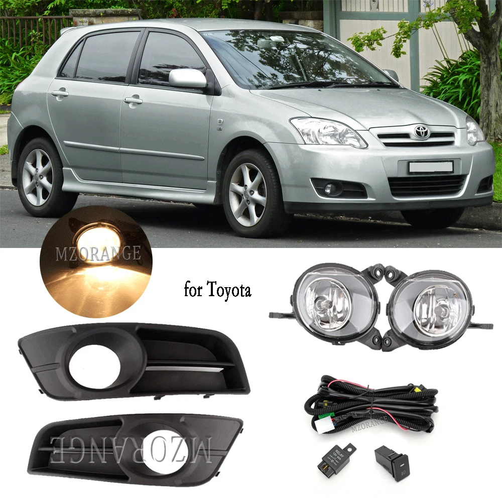 Fog Lamp Assembly Front Bumper Lights for Toyota Corolla 2004 2005 2006 Fog Lamp Covers Grill Bezel EU Version Accessories Auto