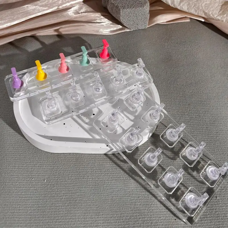New 5/10 Grid Non-Magnetic Nail Stand Nail Sample Display Stand Nail Training Stand With Tray For Nail Polish Tips Nail Painting