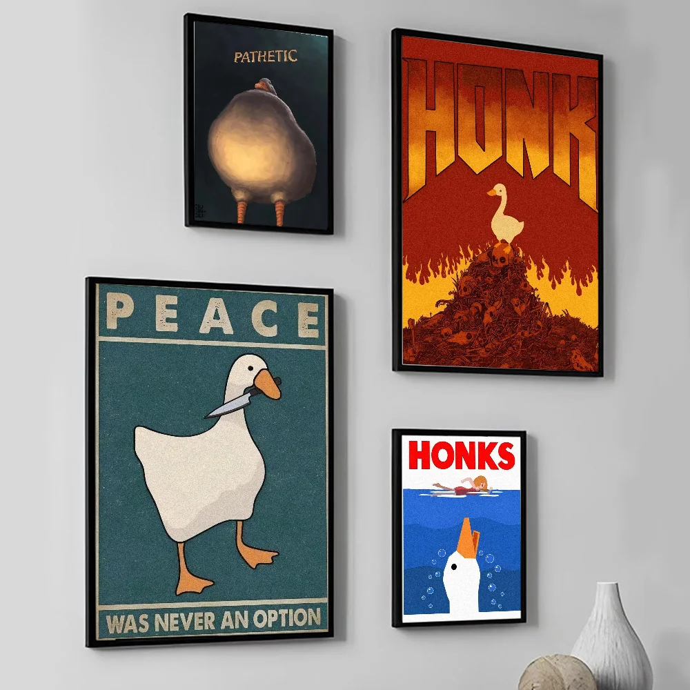 Cartoon Character Call Duck Honk Poster Wall Art Home Decor Room Decor Digital Painting Living Room Restaurant Kitchen Art