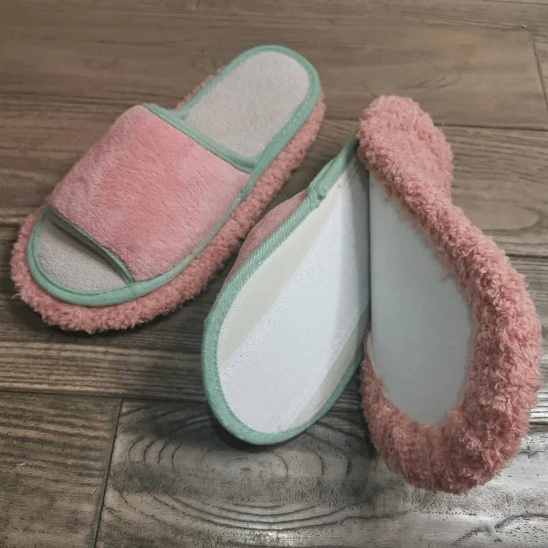 Picture 3: Microfibre Mop Slippers Solid Color Simple Wipeable Floor Mopping Sweeping Wood Floor Tile Cleaning Slippers Lazy Slippers