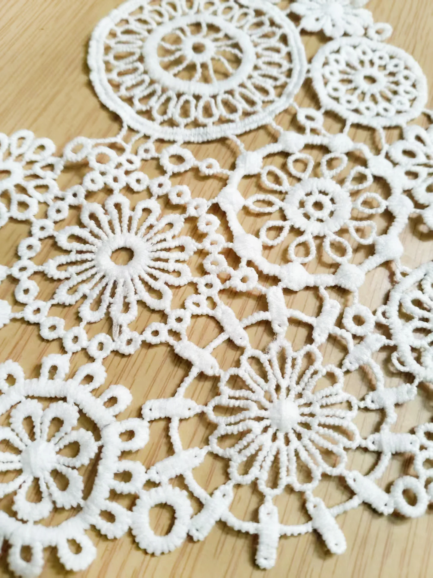 Polyester Ivory Sweet Love Heart Lace Collar Fabrics, DIY Embroidery, Neckline Applique, Sewing on Patches, 1 Piece