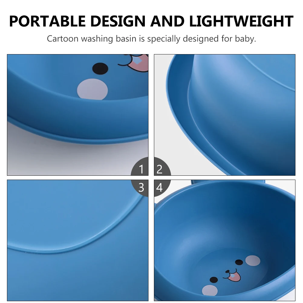 

Baby Washbasin Cartoon PP Infant Face Bath Tub Portable Lightweight Kids Wash Basin for Camping Plastic Portable Basin