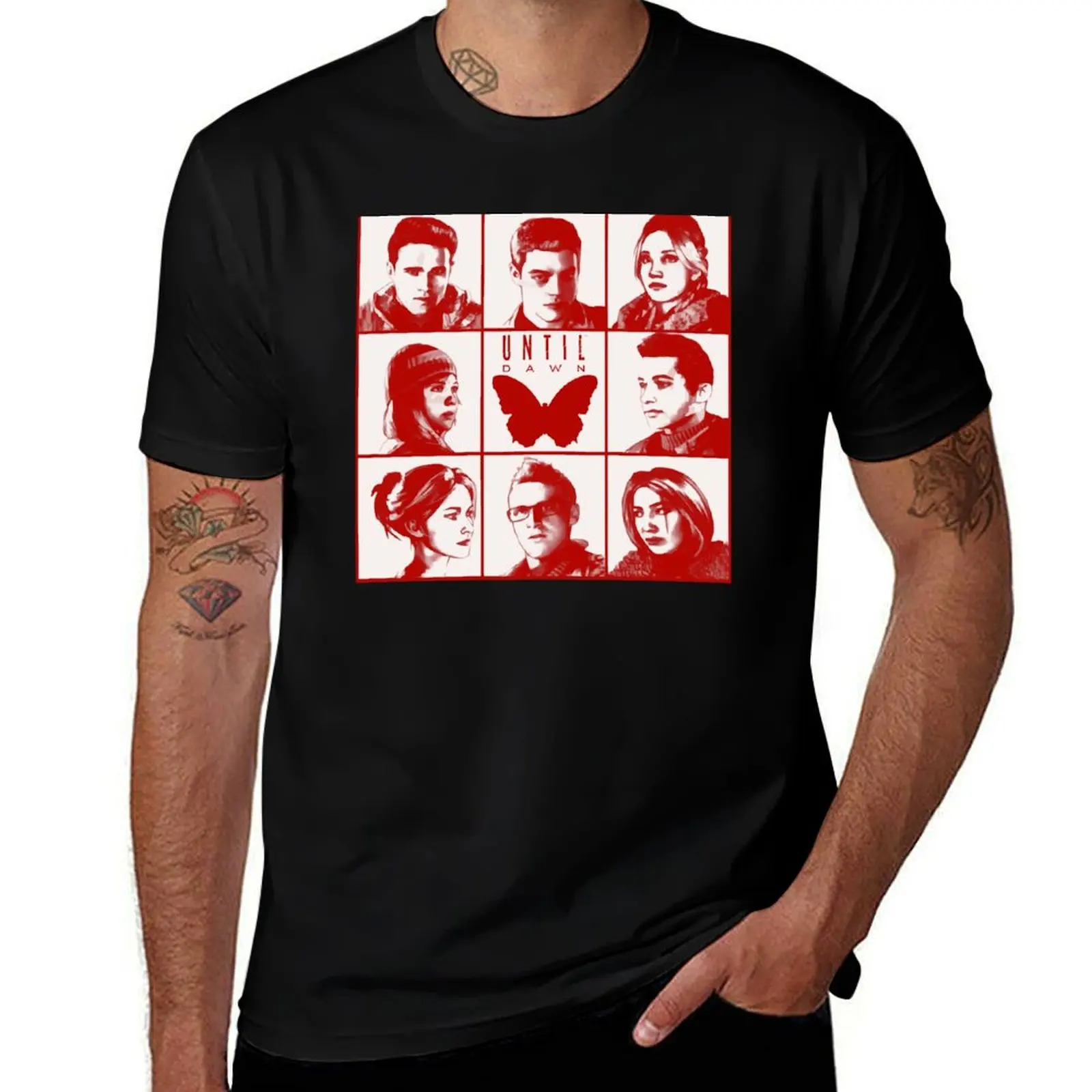 

until dawn characters - red T-Shirt mens graphic t shirts t shirt personalised T-Shirt