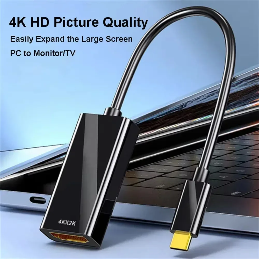 KEBIDU Type C to HDTV Cable USB C to HDMI-compatible Converter HD 4K USB 3.1 HDTV Cable Adapter for PC Laptop TV Projector view 2