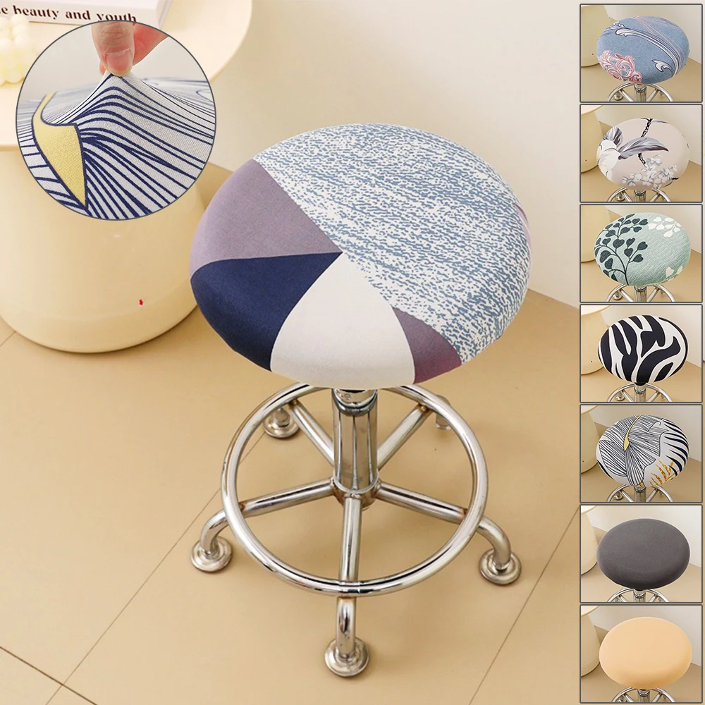 

Adjustable Round Stool Cover Removable Stool Slipcover Washable Stool Cushion Elastic Home Office Decor Cover Sillas De Comedor