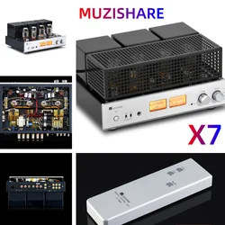 New  MUZISHARE  X7 KT88 Push-Pull Tube Amplifier  Balanced GZ34 Lamp Amp Best Selling With Phono and Remote