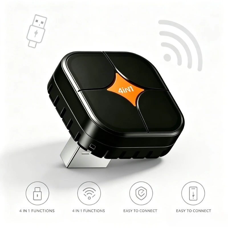 1. In‑Vehicle Wireless Media Converter, USB Plug‑Play Dongle Enables Multi‑Protocol Screen Mirror OTA Update