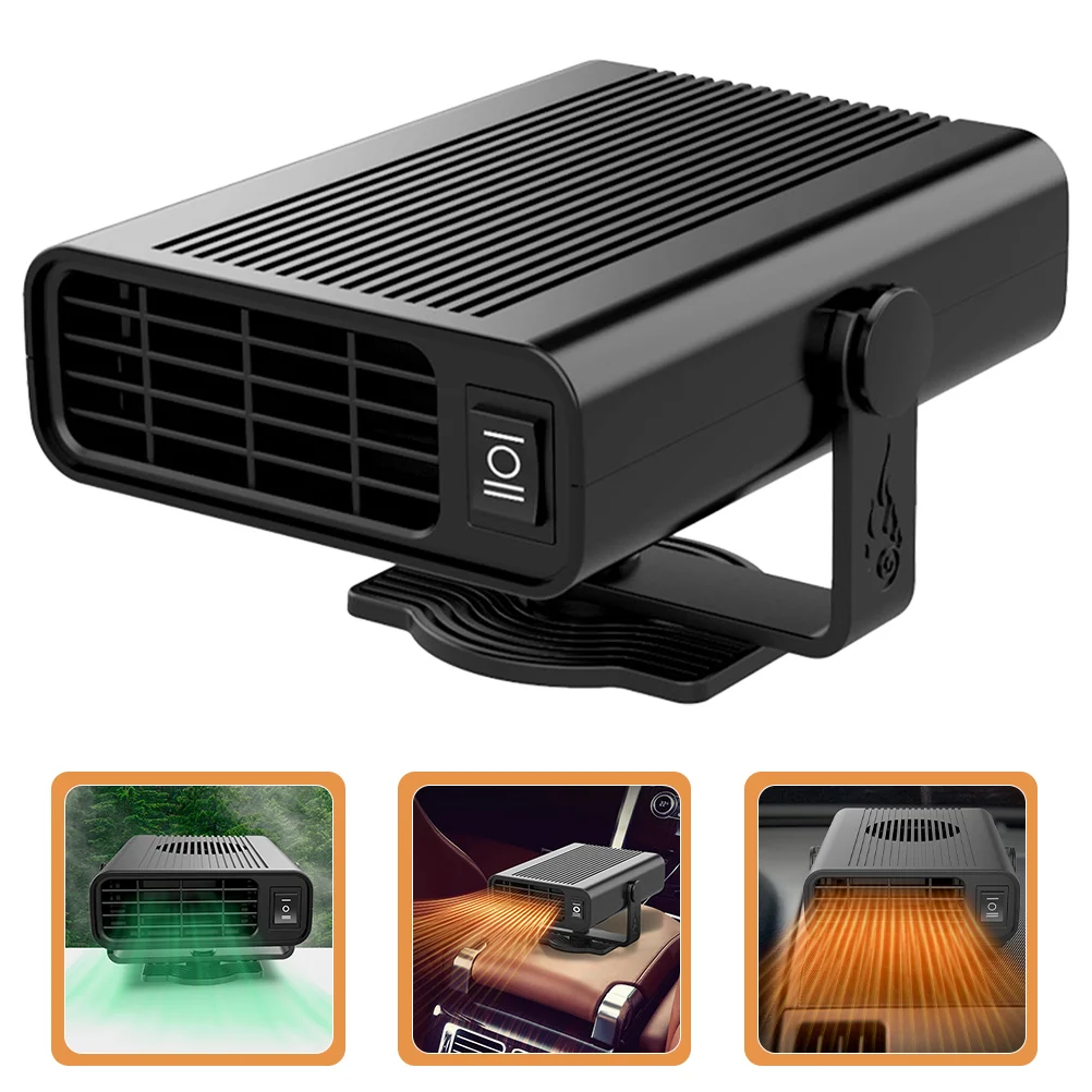 Heater Car with Rotation Design Fan Cooling Compact Vehicle Windshield Defogger Abs Motor Dual-purpose and Heating