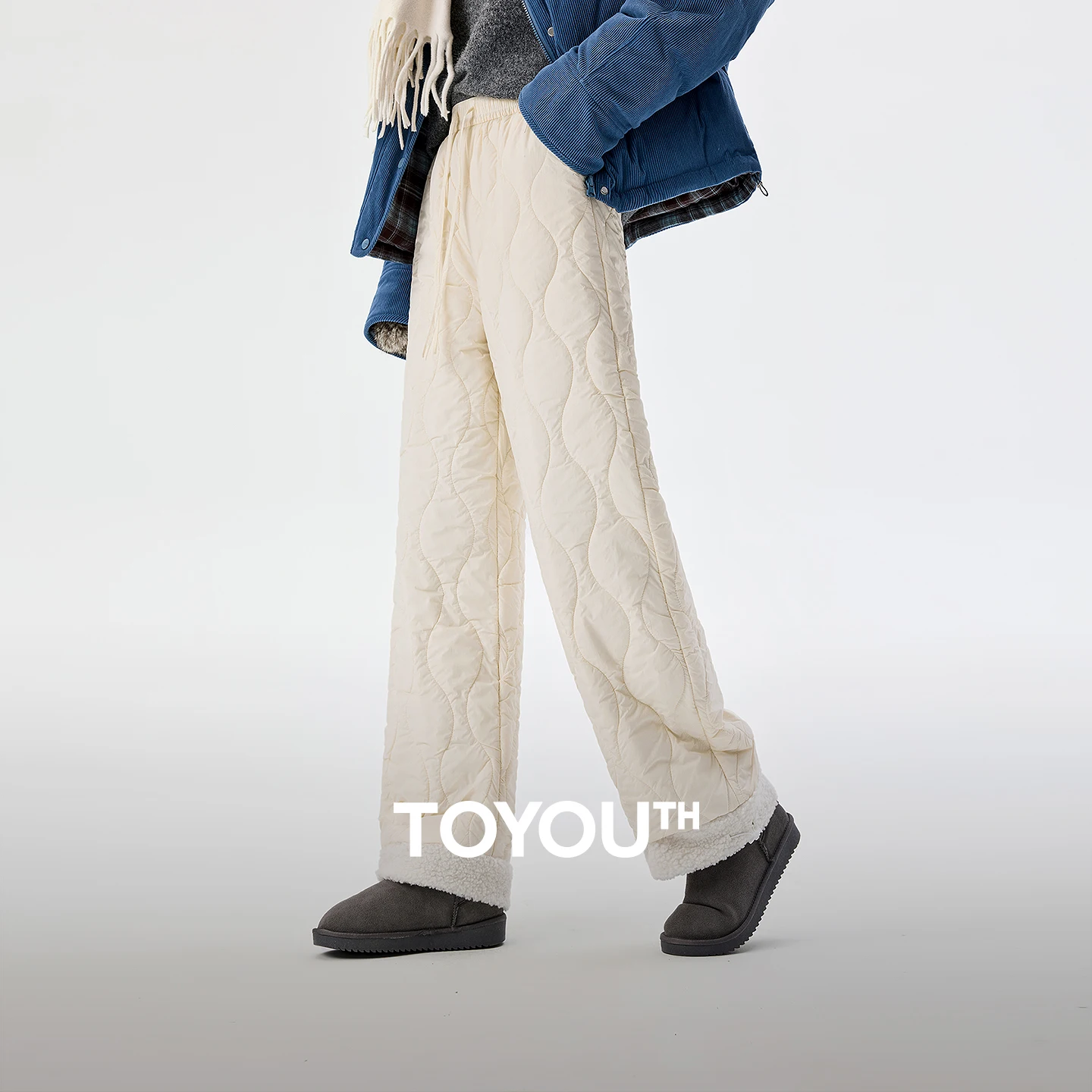 

TOYOUTH женские ветрозащитные брюки на флисовой подкладке, зима 2029, новые теплые широкие брюки, северо-восточные морозостойкие повседневные брюки