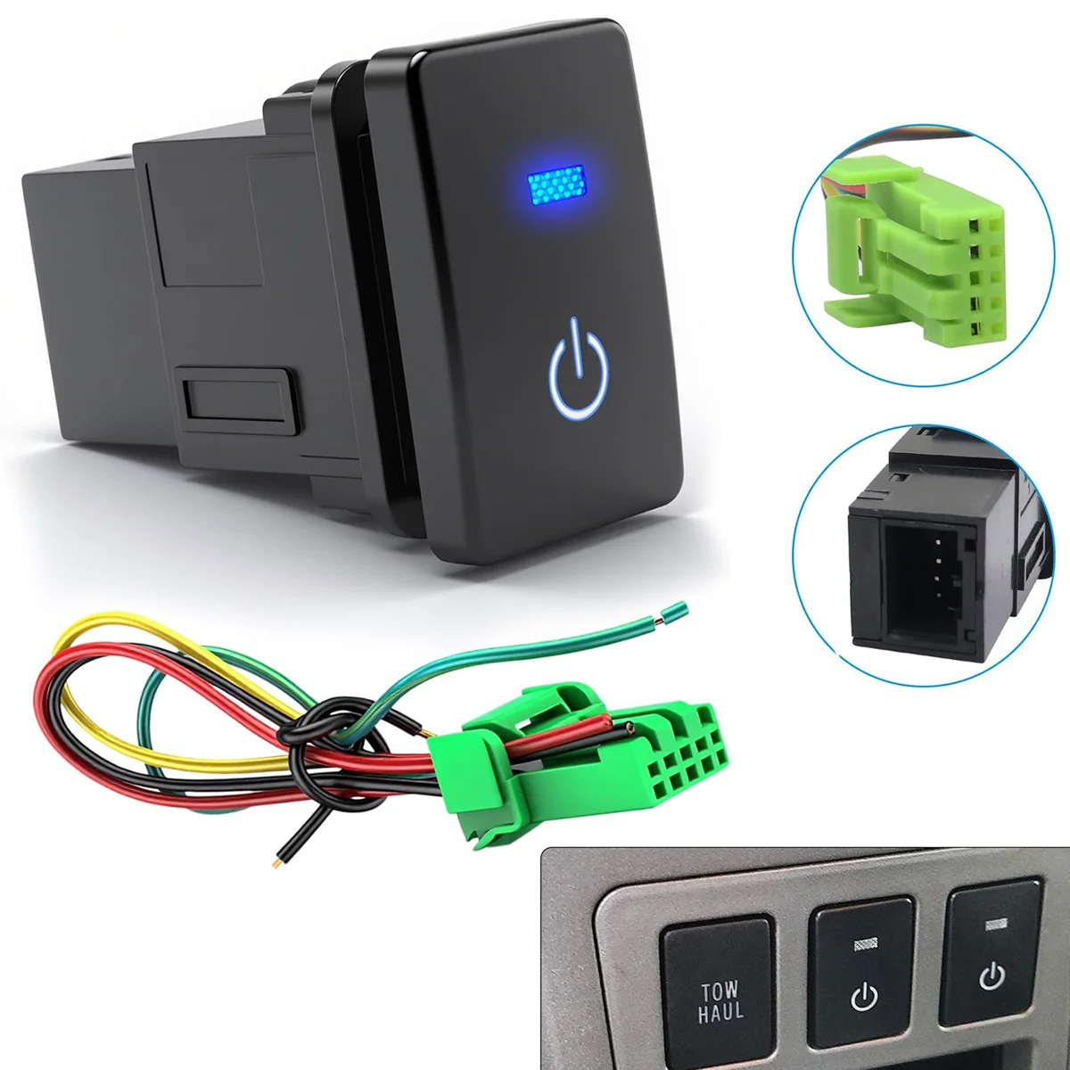 Blaue LED-Bedienknöpfe mit Laserschalter für Toyota Camry, Prius, Corolla, Ralink, Vios, Reiz, Prado