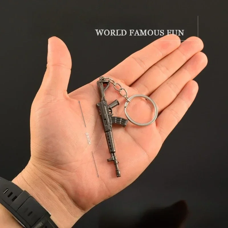 Juego de armas calientes de 9cm/3,54 pulgadas, Barrett periférico AKMT88, Rifle de francotirador STG44, Mini llavero de Metal, modelos de adornos, exhibición de colecciones