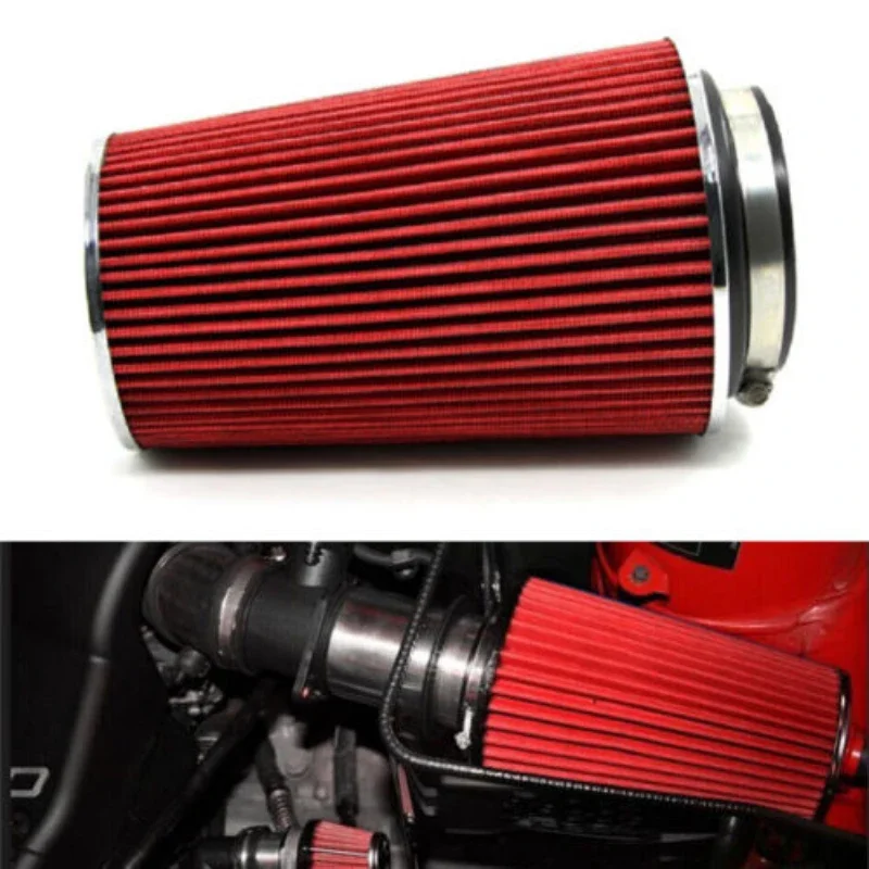 Universal 3inch 76mm Cold Air Intake Sports Air Filter High Performance Clamp-On Washable Car Professional Spare Parts