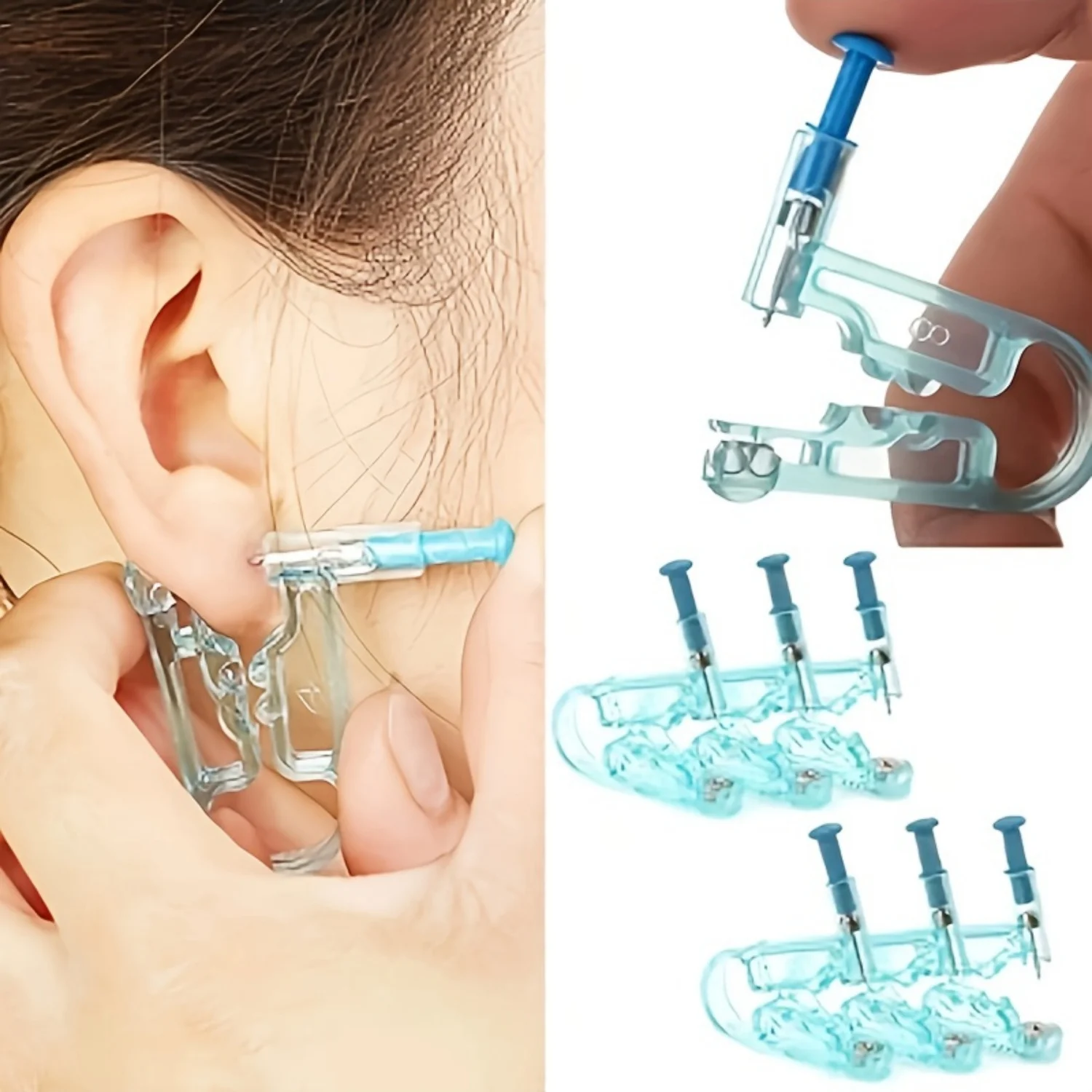 Single-Use Safe Painless Ear Piercing Gun with Ear Piercing Kit Disposable Ear Piercer Device Soft Cartilage Eardrum Tool